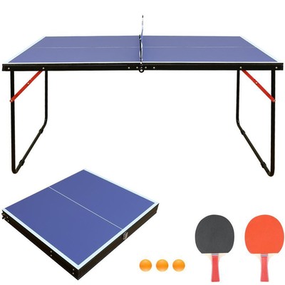 Tatayosi Ping Pong Tables Midsize Foldable + Portable Set w/ Net + 2 Paddles