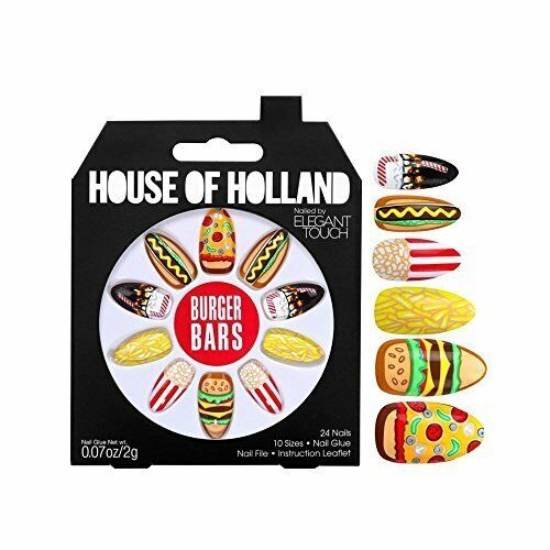 Barras de hamburguesas táctiles clavadas por elegantes dedos de comida: 24 uñas,... - Imagen 1 de 1