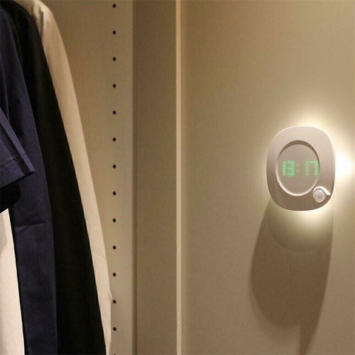 LED Digital Alarm Wanduhr mit PIR Bewegungssensor Nachtlicht Batteriebetrieben ! - Bild 10 von 12