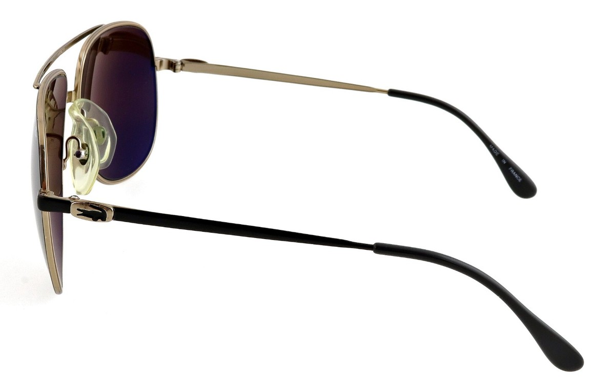 Vintage NOS LACOSTE 101 T75 60mm Black Gold Aviator Sunglasses France  Excellent!