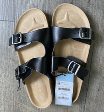 Cat Jack Kids' Drew Slip-On Footbed Sandals Black 3 or 5 NWT
