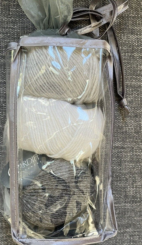 Cardiff Cashmere Yarn Beanie Kit 3 Balls Yarn, 1 Pompom & Pattern eBay