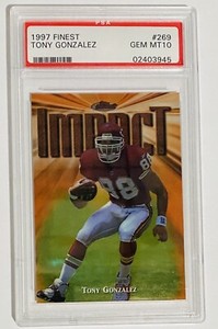 1997 Finest #269 Tony Gonzalez PSA 10 Gem Mint Rookie Kansas City Chiefs
