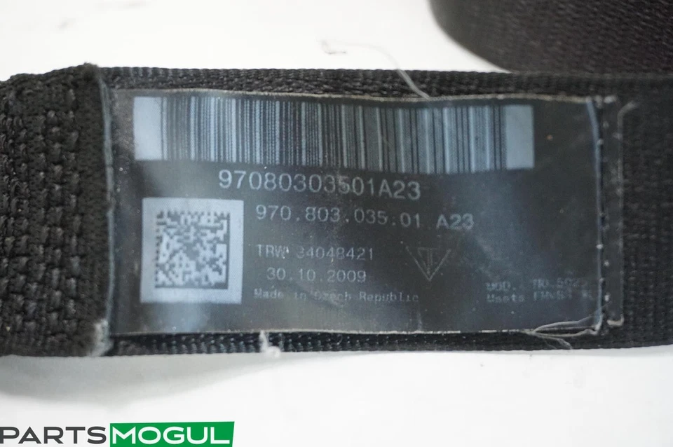 Porsche Panamera (970) 2012 retractor de cinturón de seguridad trasero izquierdo/derecho negro OEM Foto 3 de 4