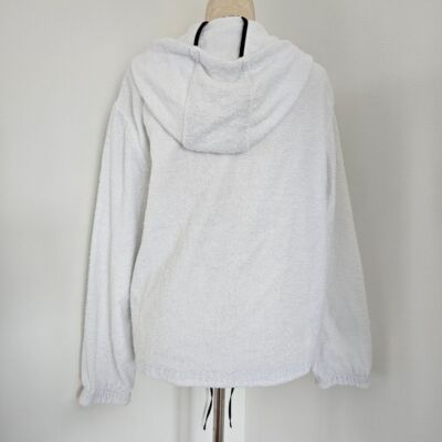 Prada White Terry Ènameled Metal Logo Hoodie Jacket | eBay