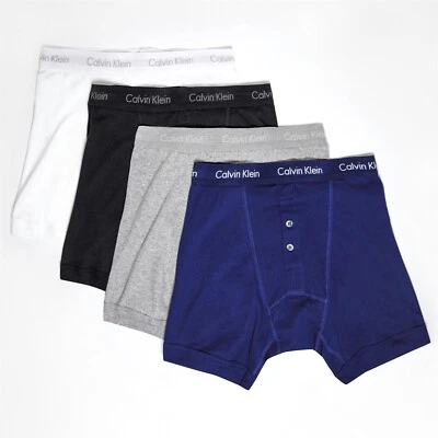 1 Pair Mens Calvin Klein Button Fly Boxer Shorts Trunks Briefs Pants Underwear