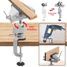 2in1 Table Vise Bench Vice Jaw Swivel 360° Clamp Electric Drill Grinder Holder
