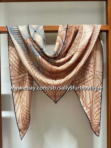 Sallys Boutique 70% Cashmere 30% Silk Wrap Scarf Knit Horse Print Triangle Shawl - Picture 31 of 66