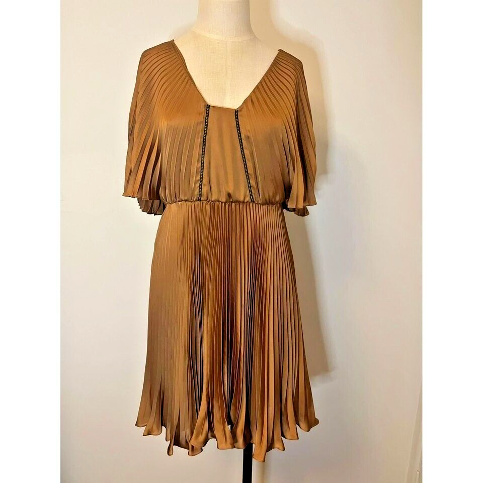 Lisa Ho Gold Pleated Dress - Gem