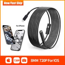 8LED HD Semi-rigid Endoscope Borescope Inspection Camera for iPhone 14 13 iPad