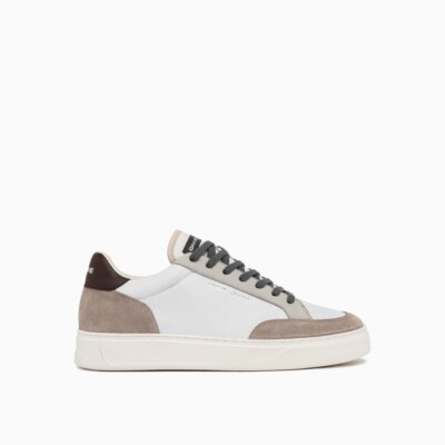Crime London Eclipse Men's White Leather and Suede Sneaker art. 15752AA7.10