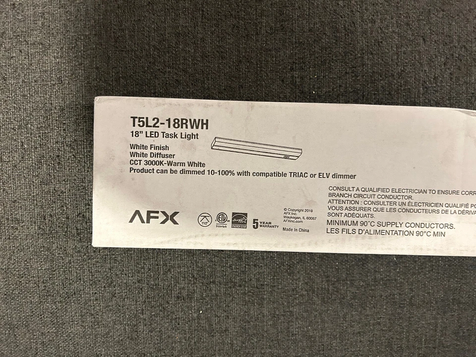 AFX, T5L2-18RWH Lighting T5L LED 18" Under Cabinet Task Light-3000K NEW - Image 2 of 4