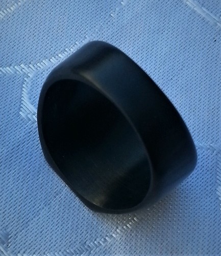 EDELSTAHLRING SIEGELRING QUADRAT 17MM X 17MM POLIERT SCHWARZ PUNK BIKER ROCKER - Picture 7 of 8