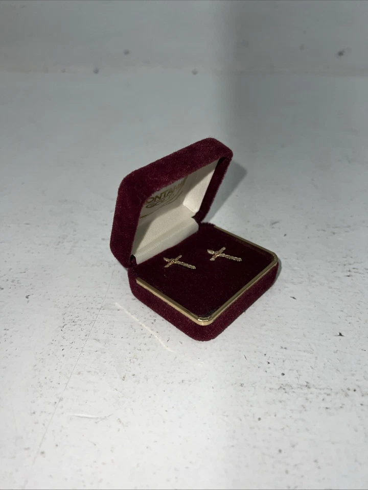 Nuevos pendientes cruzados pequeños con piedra Montana Plaversmiths para mujer. ER510Z A-65 Foto 3 de 4