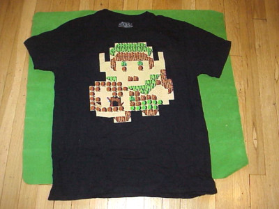 VTG LEGEND OF ZELDA Tee T-Shirt Sz L Large Black Loot Map Classic Nintendo Game
