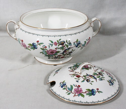 RARE! VINTAGE AYNSLEY PEMBROKE PATTERN COVERED SOUP TUREEN 9" X 13" NEW NO TAG - Picture 5 of 7