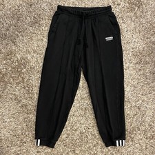 Adidas Originals Women's S Black R.Y.V. Sweatpants Joggers Retro French Terry