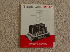 Vintage Original McIntosh MC40 Manual. Good Condition.