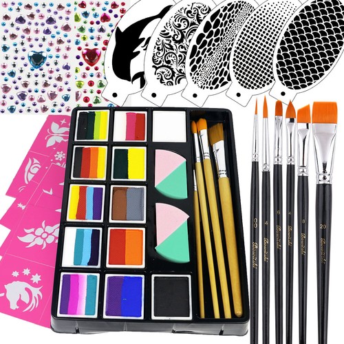 Bowitzki Professional Face Painting Kit For Artist With Face Paint Brushes Gift - Picture 15 of 22
