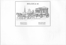 BELGIEN 1982 Int. Briefmarkenausstellung Belgica '82 Block 53 off. Schwarzdruck