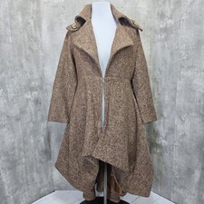 Caribbean Queen Womens L Brown Tweed Wool Coat Coat Pirate Victorian Cosplay