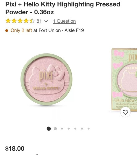 Lote de 2 paleta de maquillaje Hello Kitty Pixi rubor 1 sombra de ojos $58 - Imagen 6 de 7