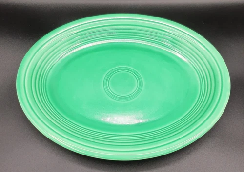 Fiestaware Large Oval Serving Platter Sea Mist Green 12. 5” Vintage Retired USA