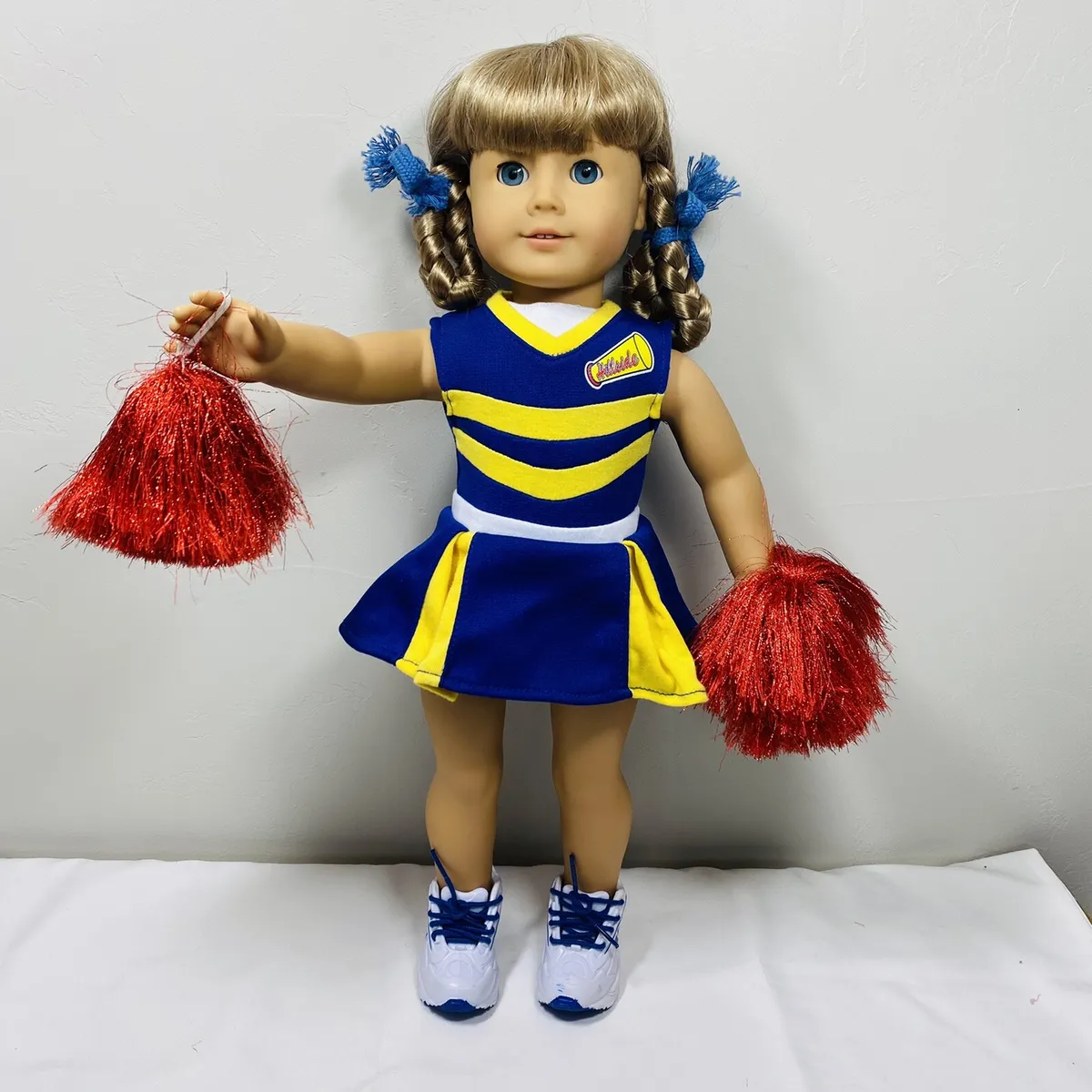 Blue Cheerleader Outfit Costume for 18 American Girl Doll Clothes