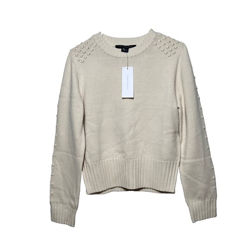 French Connection Sweater Dress Babysoft Balloon Long Sleeve Beige Medium |  eBay
