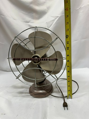 Antique Westinghouse 11 Inch METAL Desk Fan Part Y-35256 Oscillating WORKS GREAT - Picture 3 of 6