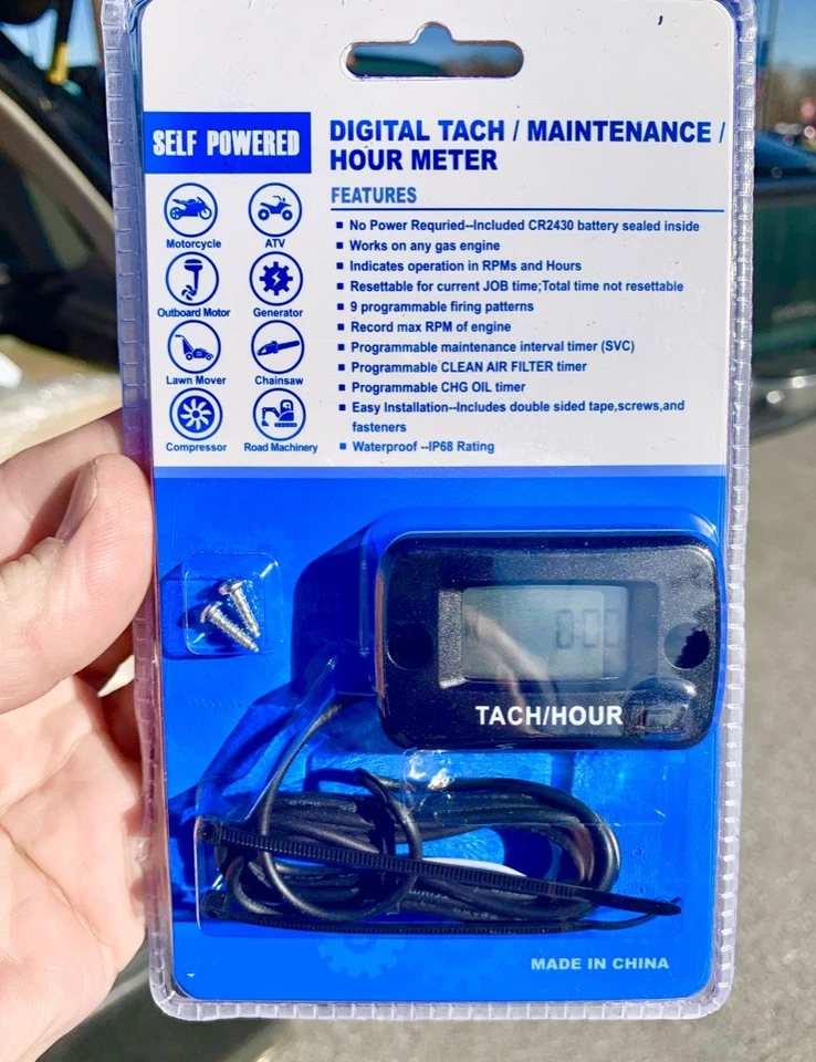 Tacómetro Tacómetro/Medidor de horas Monitor Tiempo de funcionamiento Máximo RPM Universal Todo Motor Foto 4 de 4
