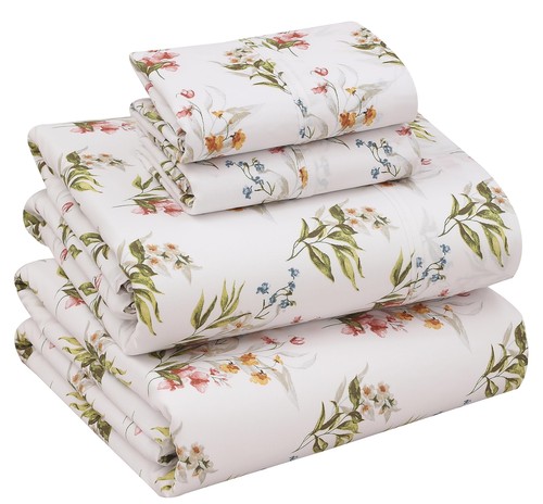 100% Cotton Sheets for California King Size Bed - Crispy Cooling Percale Sheets