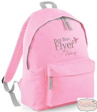 First Time Flyer Backpack, Kids Personalised Embroidered First Holiday Backpack