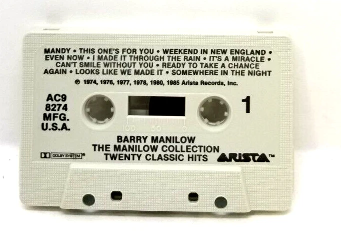 1985 The Manilow Collection - Twenty Classic Hits - Cassette Tape  Tested (F3) - Image 3 of 4