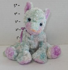 Ty Jaz the Cat 6" Beanie baby plush toy Purple Teal