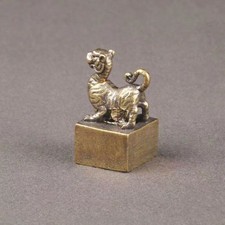 Chinese old Antique Collectible Bronze Recruit money tiger seal statue