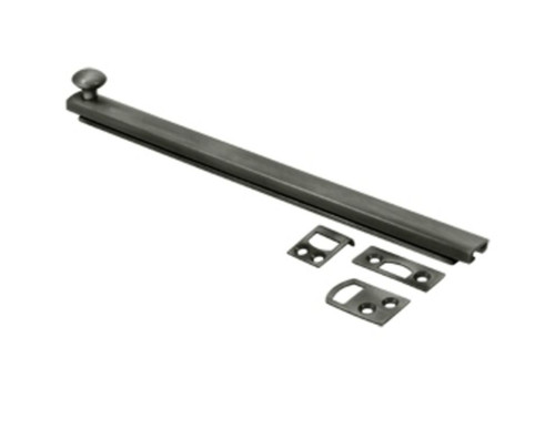 Deltana Surface Bolt w/ Strikes| 8 Inch | Concealed Screw | Solid Brass - Picture 7 of 11