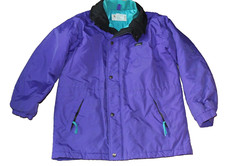 Gently Used LL Bean Kids Coat Size Large 14-16 Purple Green