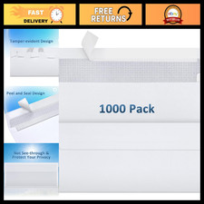 1000 Pack Self-Seal Security Envelopes 4-1/8 x 9-1/2 Inch White Bulk Tinted 28 L