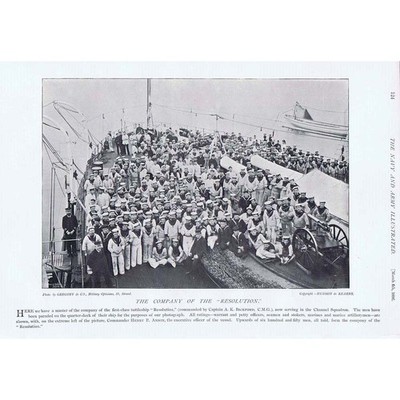 HMS Auflösung The Ship's Company - Antikdruck 1896