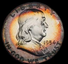 NGC Fatty Toned PF64 1954 Franklin Half Dollar