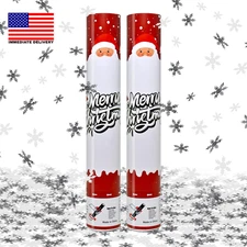 Christmas Confetti Cannon 2 Pack Snowflake Confetti Poppers 12 Inch Party Popper