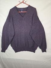 Gant 100 Cotton Blue V-Neck Sweater Mens Sz XL Vintage Preppy Americasual 90's