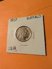 1937 P Philadelphia Buffalo Nickel Full Date Full Horn About Unc