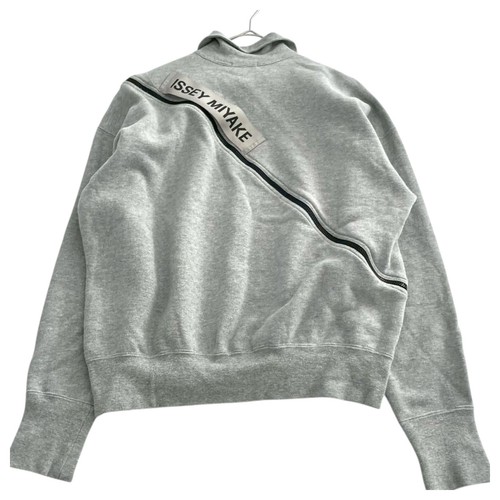 Issey Miyake Men, 90s ISSEY MIYAKE MEN Logo Sweatshirt Asymmetrical Zip Collar Gray M F/S