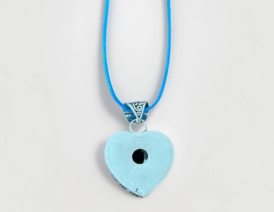 Collar Colgante Corazón Tanzanita - Chapado en Plata de Ley 925 - Nuevo Foto 3 de 3