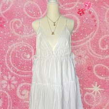 Astr the Label White Tiered Babydoll Sinched Dress