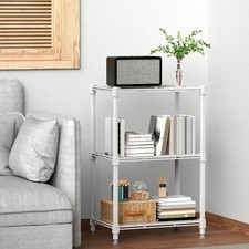3 Tier Adjustable Wire Shelving - White Racking for Bathroom/Laundry Room