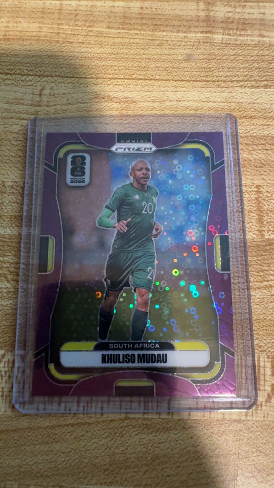 2026 Panini Prizm FIFA World Cup #413 Khuliso Mudau Purple Disco Prizms #/355
