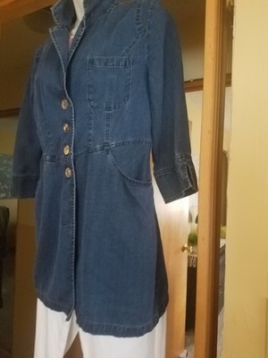 Soft Surroundings blue denim-look tencel hip length jacket size extra small EUC